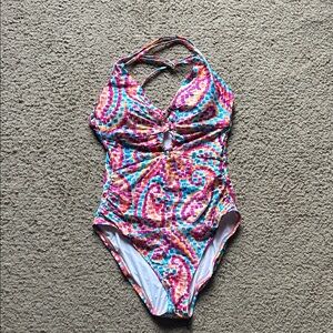 La Blanca Multicolor Paisley Pixel One Piece Swimsuit